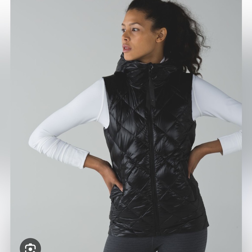 EUC Lululemon The Fluffiest Vest Size 6 Black/Ziggy Snake Butter Pink